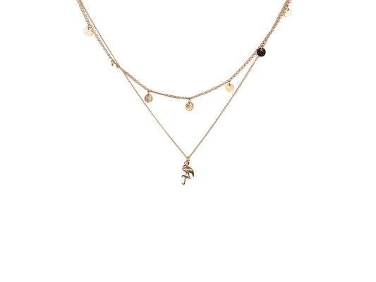 Dora Two Row Flamingo Necklace